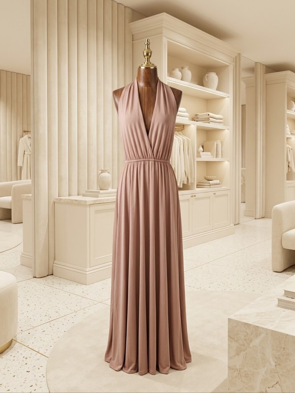 Brown Flowy Tie-Back Dress – Size Medium